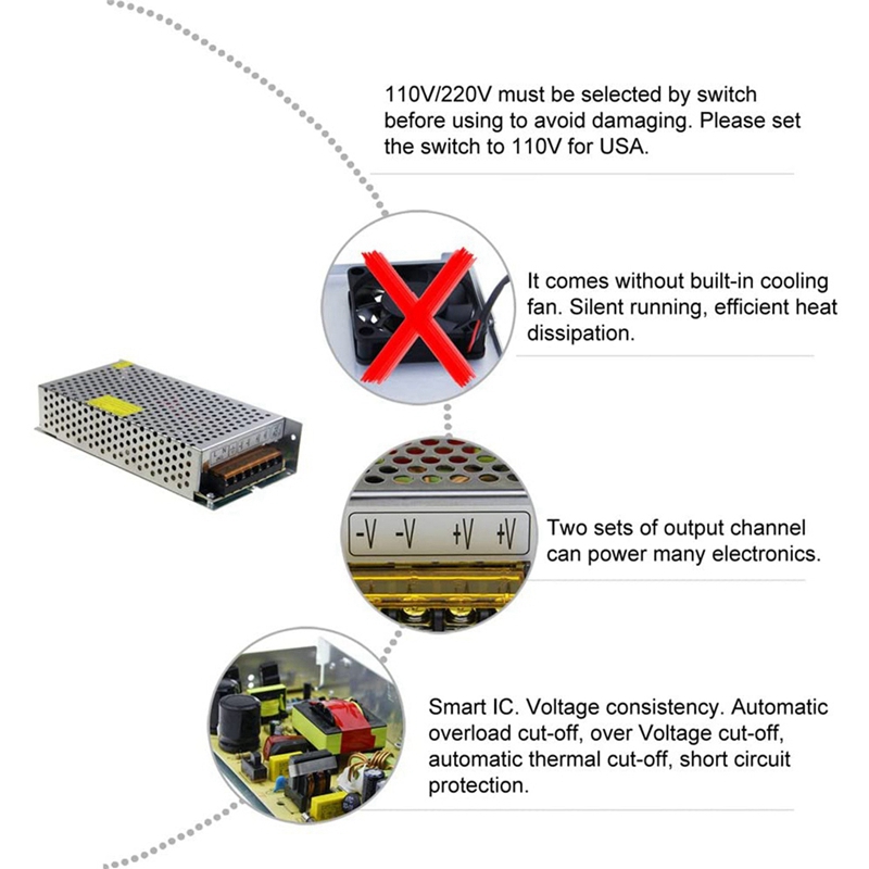 DC 12V 15A 180W Power Supply T - Dc Power Supply 12V recension och pris