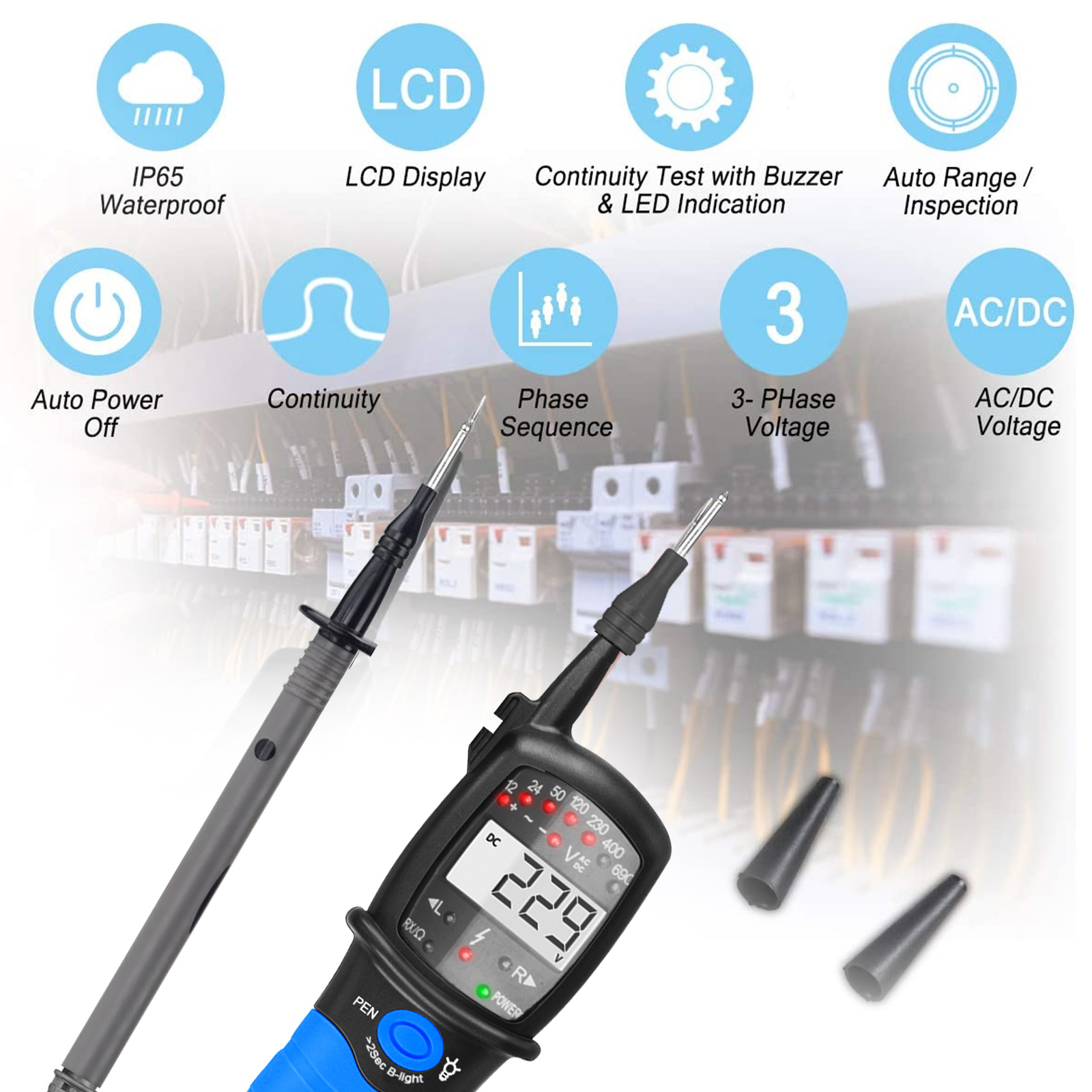 AC/DC Voltage Tester 12-690V L - Power Supply Tester recension och pris
