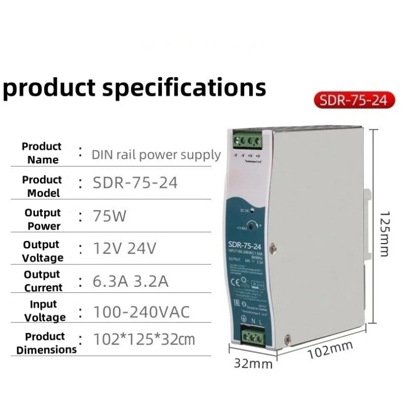 SDR-240-24 DIN Rail Power Supp - Smps Power Supply recension och pris